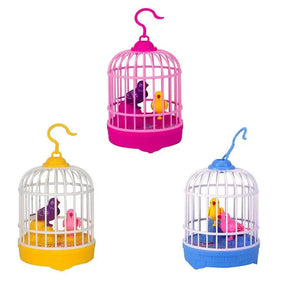 New Mini Bird with Cage Voice Control Electronic Toys for Children Novelty Induction Toy Funny Simulation Bird Singing Kids Toys