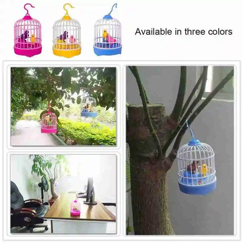 New Mini Bird with Cage Voice Control Electronic Toys for Children Novelty Induction Toy Funny Simulation Bird Singing Kids Toys