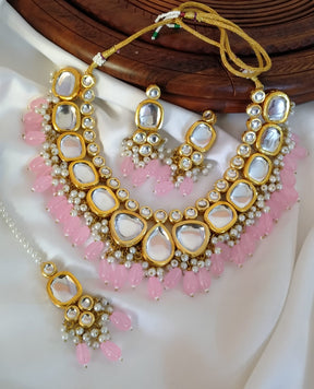 Indian original jaipuri kundan necklace set with teeka💞