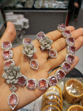 Indian ad diamond necklace set