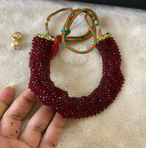 Indian kundan with handmade work necklace set