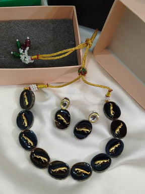 Indian sabyasache necklace set with victorian polish