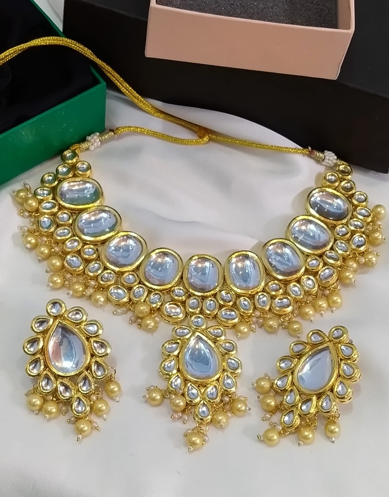 Designer collection  Indian Jaipuri kundan necklace set *💞💖👌🏻meena work on other side