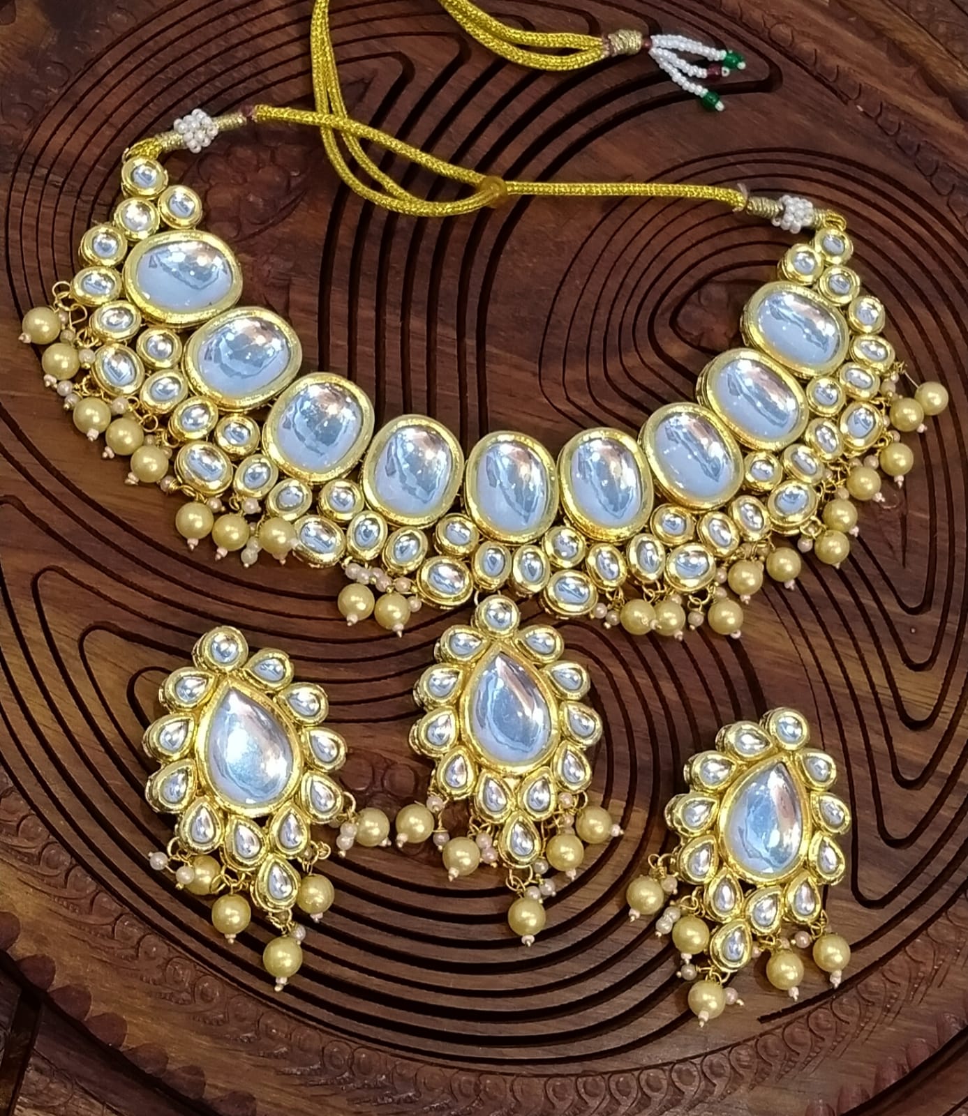 Designer collection  Indian Jaipuri kundan necklace set *💞💖👌🏻meena work on other side