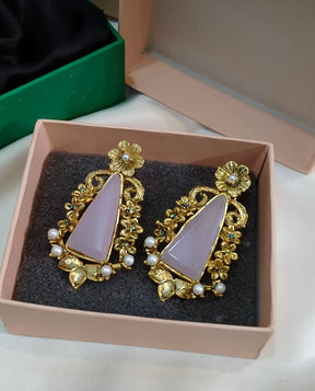 Handmade doubleted stone earrings