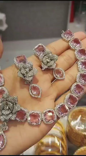 Indian ad diamond necklace set