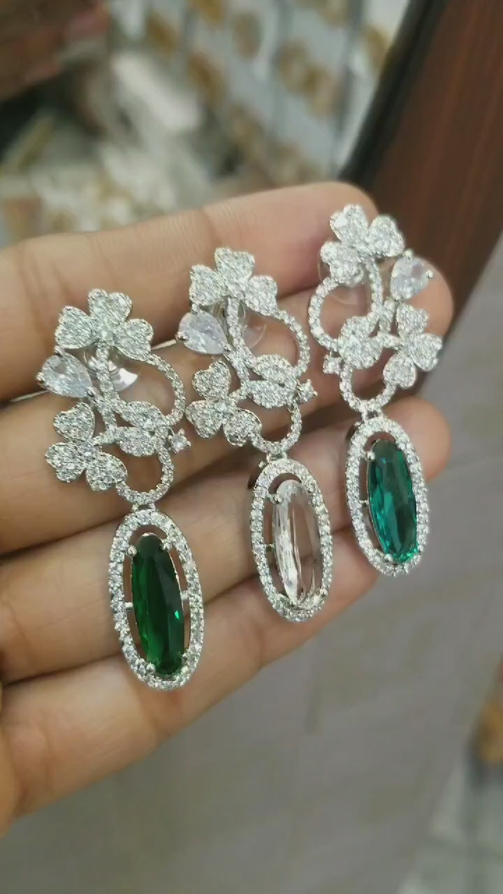 Indian American diamond jhadao earrings