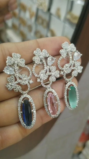 Indian American diamond jhadao earrings