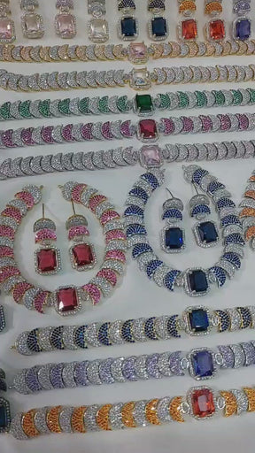 Indian American diamond necklace set💞.