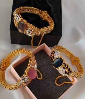 Designer collection  Handmade doubleted stone openable bangle💞💖....